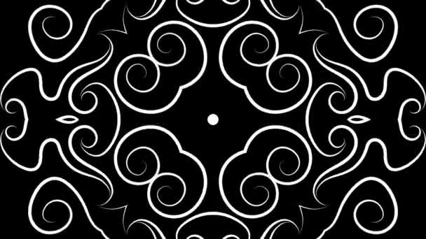 Video Loop Abstract Black White Kaleidoscopic Animation — Stock Video
