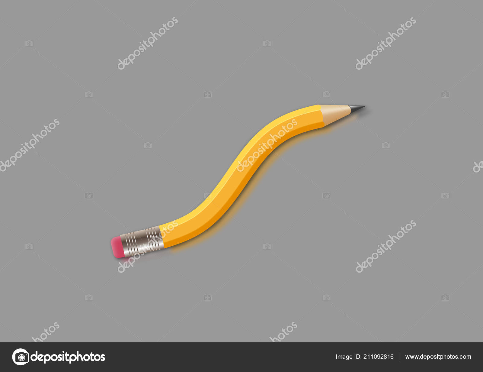 Bent Yellow Pencil Gray Paper Optical Illusion Stock Photo by  ©lobo.71.seznam.cz 211092816