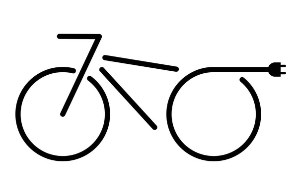 Elektrische Fiets Eenvoudige Pictogram Ecologie Vervoer — Stockvector