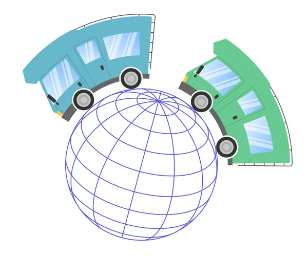 Caravan Auto Confort Cestování Dovolenou Rychlost Pohybu Koule — Stockový vektor