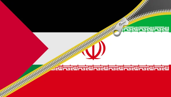 Lijst Van Vlaggen Van Palestina Iran Alliantie Concept — Stockfoto