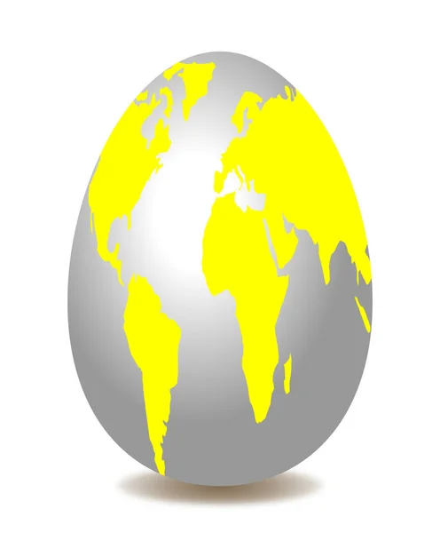 Αφηρημένη Πασχαλινό Αυγό Σφαίρα Παγκόσμιο Χάρτη — Φωτογραφία Αρχείου