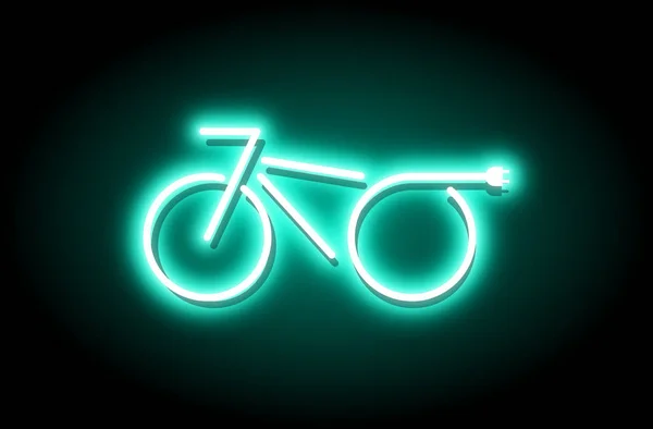 Neon Electric Bike Ecology Transport — Stock Photo, Image