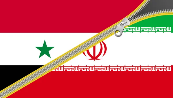Příznaky Sýrie Írán Koncepce Aliance — Stock fotografie