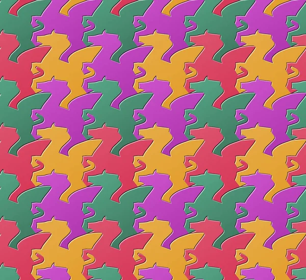 Seamless Pattern Horses Tessellation — Stock Photo, Image