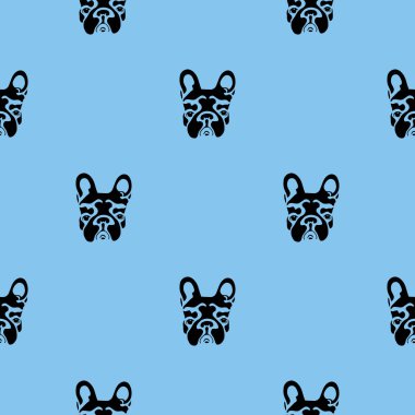 Dikişsiz desen beyaz zemin üzerinde bir Fransız buldozer silüeti