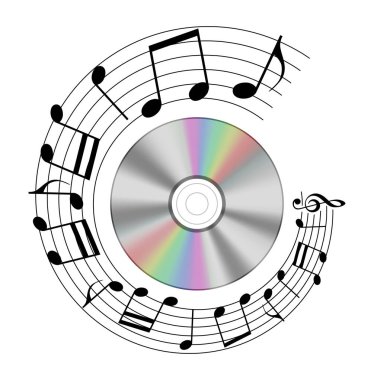 Not kayıt şekli daire illüstrasyon ile gerçekçi cd