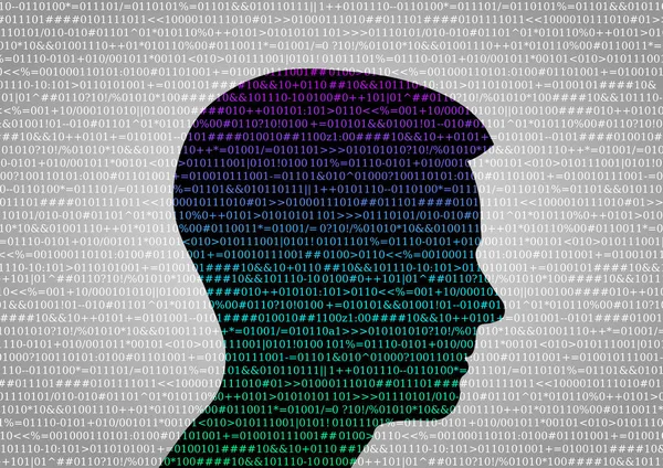 Illustration colorful source code and silhouette head boy