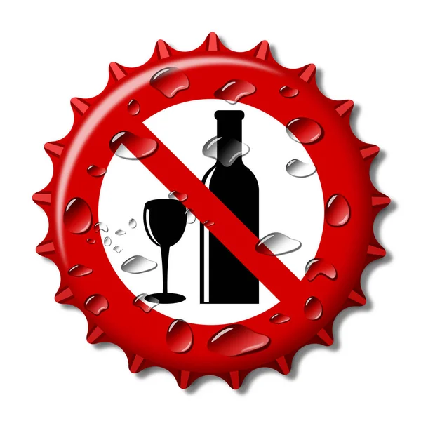 Abstrct Botella Tapa Como Signo Prohibición Alcohol — Foto de Stock