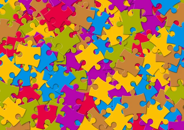 Barevné Ilustrace Roztroušených Chaotické Puzzle — Stock fotografie