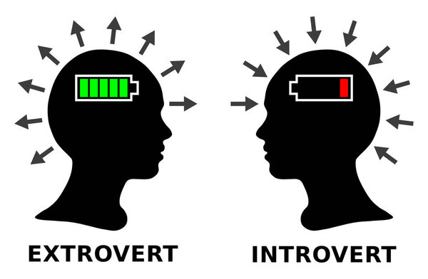 Introvert and extrovert, silhouette head boy or girl