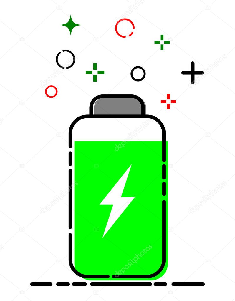 Battery charging, dynamic linear vector illustration
