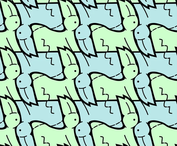 Hare or rabbit tessellation, background in Escher style — Stock vektor