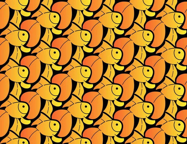 Guldfisk, bakgrund i Escher stil — Stock vektor