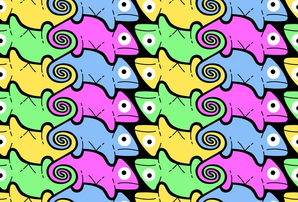 Chameleon, sfondo in stile Escher — Vettoriale Stock