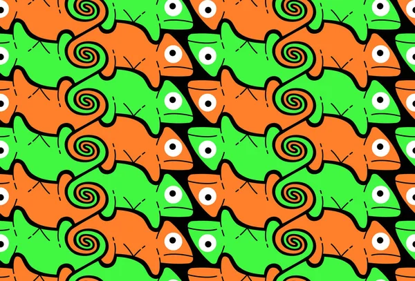 Camaleão, fundo em estilo Escher — Vetor de Stock