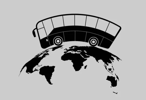 Trvel λεωφορείο εικονογράφηση, ταχύτητα κίνησης — Διανυσματικό Αρχείο
