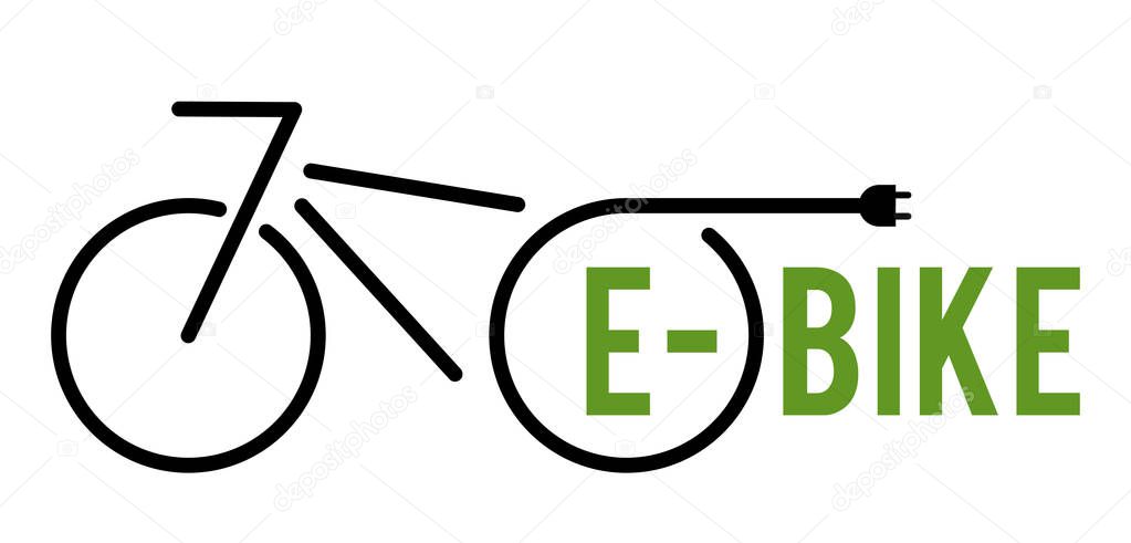 Electric bike, simple icon, ecology transport