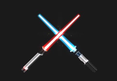 Jedi kılıç siyah arka plan geçti
