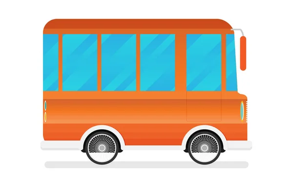 Orangefarbener Bus Isoliert Auf Weißem Hintergrund — Stockvektor