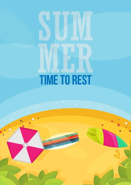 Letní Čas Odpočinek Plakát Cestování Koncepce — Stockový vektor