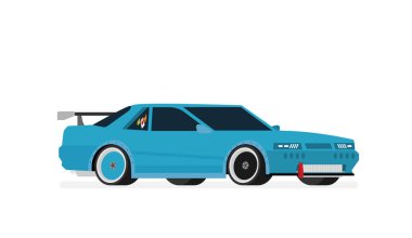 Beyaz arka plan üzerinde düz stil izole araba