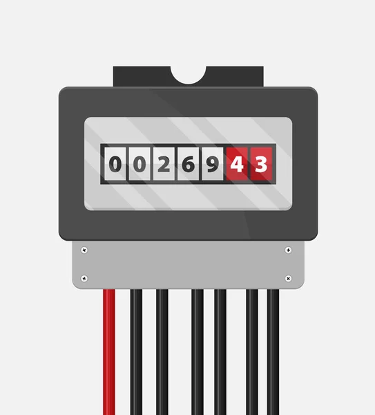 Electric Meter Isolated White Background — Stock Vector