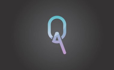 Qa harflerle gri arka plan üzerinde basit logo