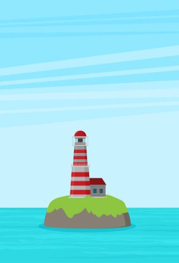 Deniz feneri arka plan vektör çizim 