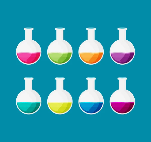 Vector Illustration Chemical Bottles — Stock Vector