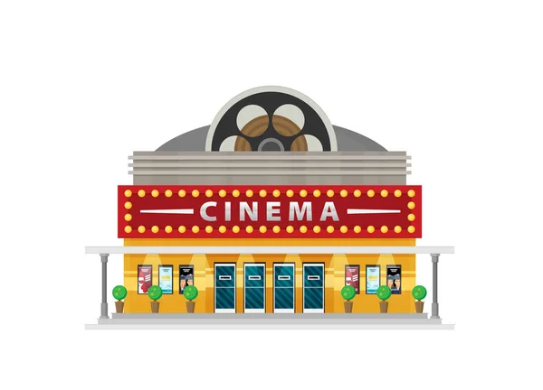 Ilustração Vetorial Edifício Cinema —  Vetores de Stock