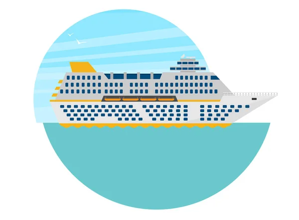 Vectorillustratie Van Groot Cruiseschip — Stockvector