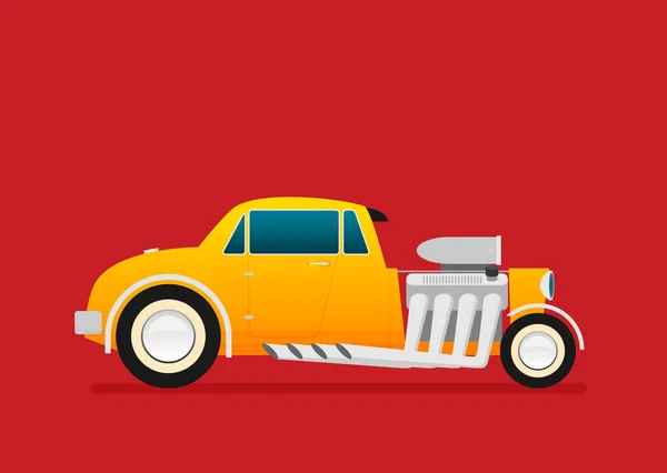 Ilustração Vetorial Carro Fundo Vermelho — Vetor de Stock