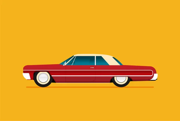 Векторная Иллюстрация Ретро Красного Автомобиля — стоковый вектор