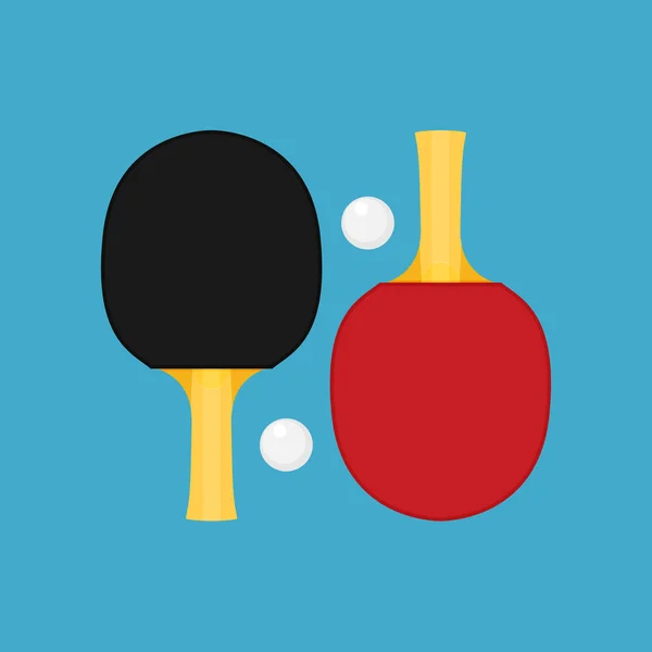 Vektorillustration Ping Pong Raketer Med Bollar — Stock vektor