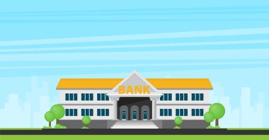 Banka binasının vektör illüstrasyonu 