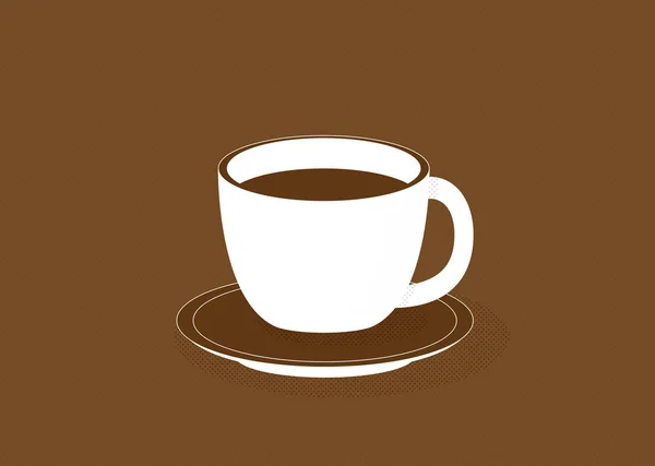 Vektorillustration Von Heißem Aromatischem Kaffee — Stockvektor