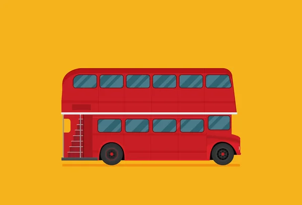 红色双层巴士的插图 — 图库矢量图片