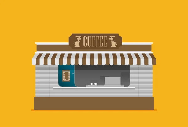Kahve Cafe Renkli Arka Plan Üzerinde Vektör Çizim — Stok Vektör