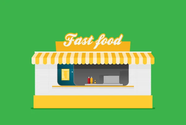 Fast Food Cafe Renkli Arka Plan Üzerinde Vektör Çizim — Stok Vektör