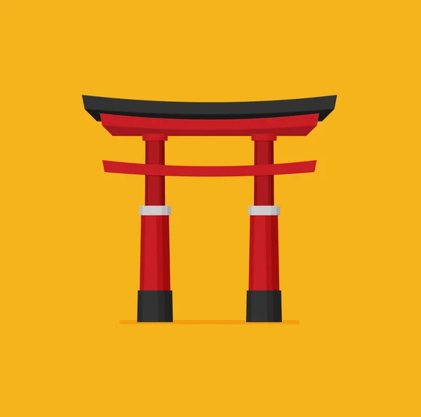 Ілюстрація Японських Традиційних Дерев Яних Воріт — стоковий вектор