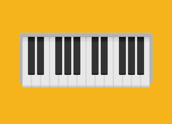 Vector Εικονογράφηση Του Πιάνου Κίτρινο Φόντο — Διανυσματικό Αρχείο