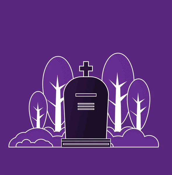 Гробниця Хрестом Кладовищі — стоковий вектор