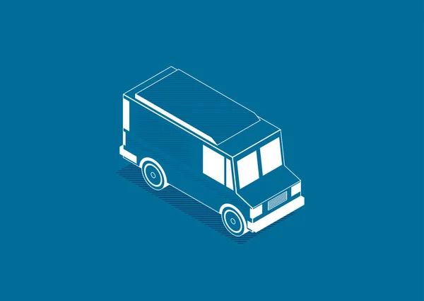 Illustration Des Transporters Auf Blauem Hintergrund — Stockvektor