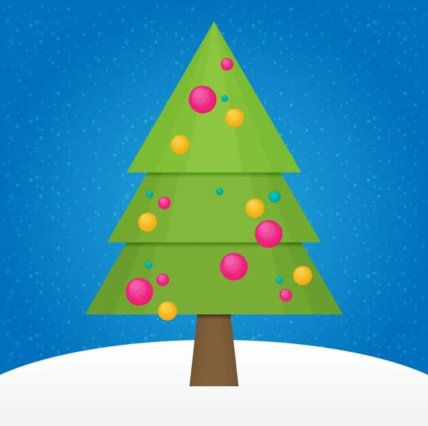 Векторна Ілюстрація Прикрашеного Вічнозеленого Дерева Різдвяна Концепція — стоковий вектор