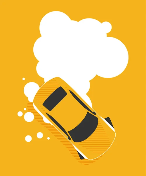 Ilustracja Wektorowa Minimalistyczny Samochód Drifting — Wektor stockowy
