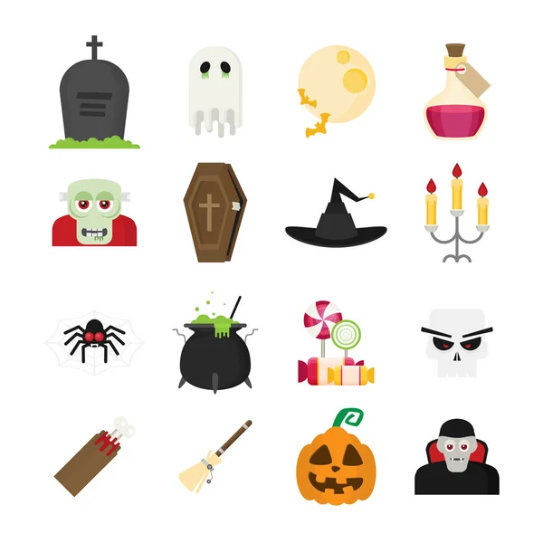 Halloween tło Płaska konstrukcja — Wektor stockowy