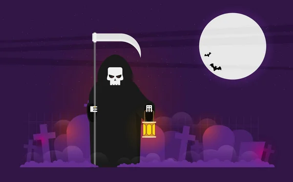 Halloween vlakke ontwerp van de achtergrond — Stockvector