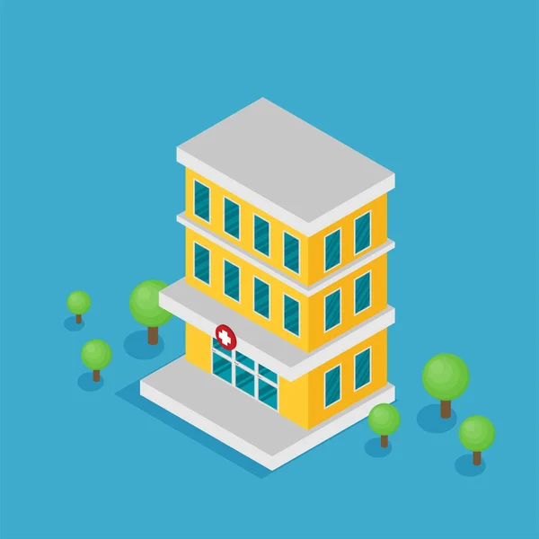 Ilustracja Wektorowa Minimalistyczny Budynku Szpitala — Wektor stockowy