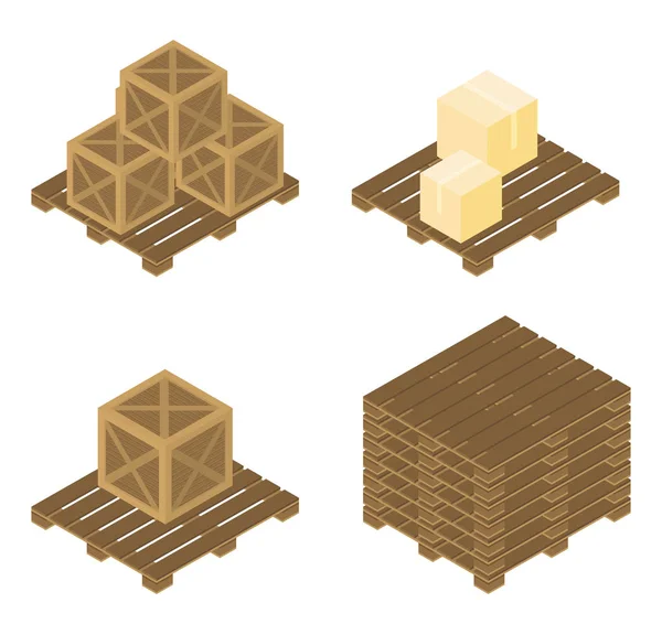 Dřevěné Lepenkové Krabice Pro Dodání — Stockový vektor